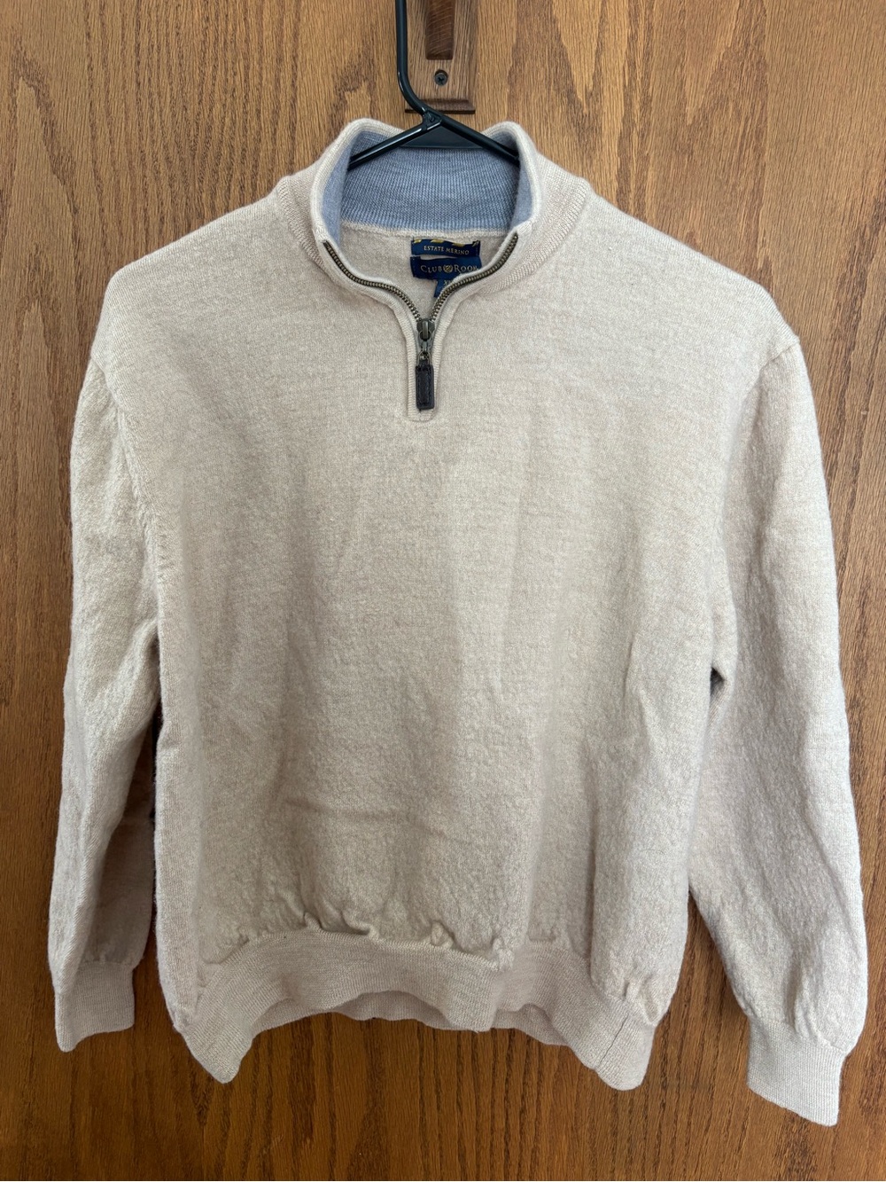 Club Room Beige Half-Zip Mock Neck Sweater
